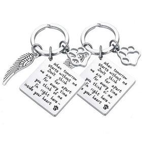 Dog Keychain Custom Metal Key Chains Cat Dog Memorial Gift Necklace Loss of Dog Gift Pet Sympathy Gift for Puppy Keyring Pendant
