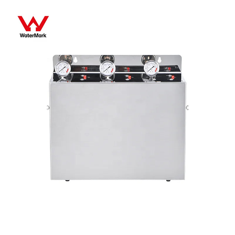 WATER MARK 3-Stage Manual 10-Inch Stainless Steel Jumbo Big Blue Whole House Water Filtration System for Outdoor Car RV