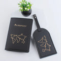 Hot Sale Travel Passport Holder Tag Sets Leather Luggage Tag and Passport Holder Set Custom logo Passport Cover Luggage Tag Set