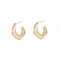 Fashion Non Tarnish Jewelry Aretes Y Accesori Por Mayor Irregular Gold Plated Stainless Steel Hoop Geometric Earrings