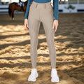 Khaki Women's Breeches With Full Silicone Seat Equestrian Leggings for Horse Riding Side Pockets Hot Clothing for Ladies