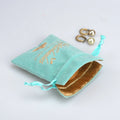 Reusable Custom Embroidery Velvet Drawstring Jewelry Green Amulet Aromatherapy Packaging Pouch Luxury Jewelry Velvet Bag