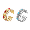 New High-quality Stainless Steel Opening Adjustable Hollow Shell Dripping Oil Stainless Steel Niche Non-fading Woman Ring