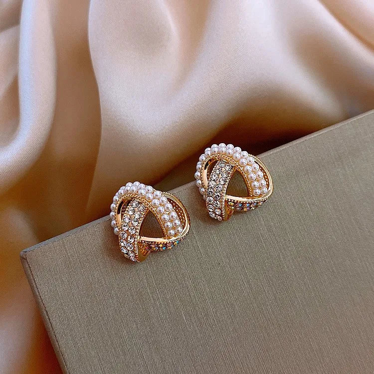 S925 Silver Pin Wedding Earring with Pearl Pearl Stud Earrings for Women