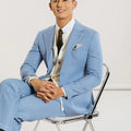 New Products Blue Colour Men Business Suits Iron Free Men Suits Office Formal