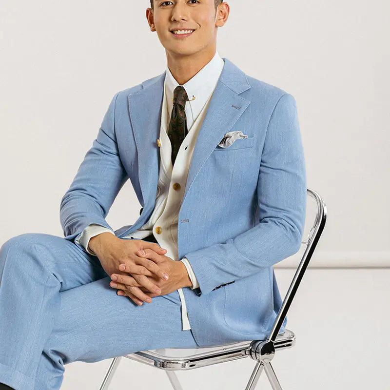 New Products Blue Colour Men Business Suits Iron Free Men Suits Office Formal