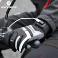 ROCKBROS Unisex Winter SBR Shockproof Touch Screen Motorcycle Gloves USB Charging Heated Gloves Outdoor Bicycle Cycling Gloves