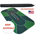 1.8m Square Table Cloth Casino Poker Mat Texas Hold'em Poker Table Rubber Mat with Shoulder Bag