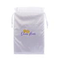 Custom Printed Small Gold Satin Pouch White Drawstring Bags for Dust Protection Elegant Silk Style Shopping Bags