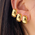 3Pcs/Set Punk Style Gold Color Hoop Ear Clip Earrings for Women Jewelry