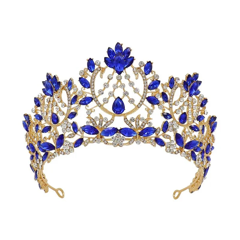 Luxury Bridal Crown Baroque Color Diamond Princess Crown Wedding Bride Diamond Crown