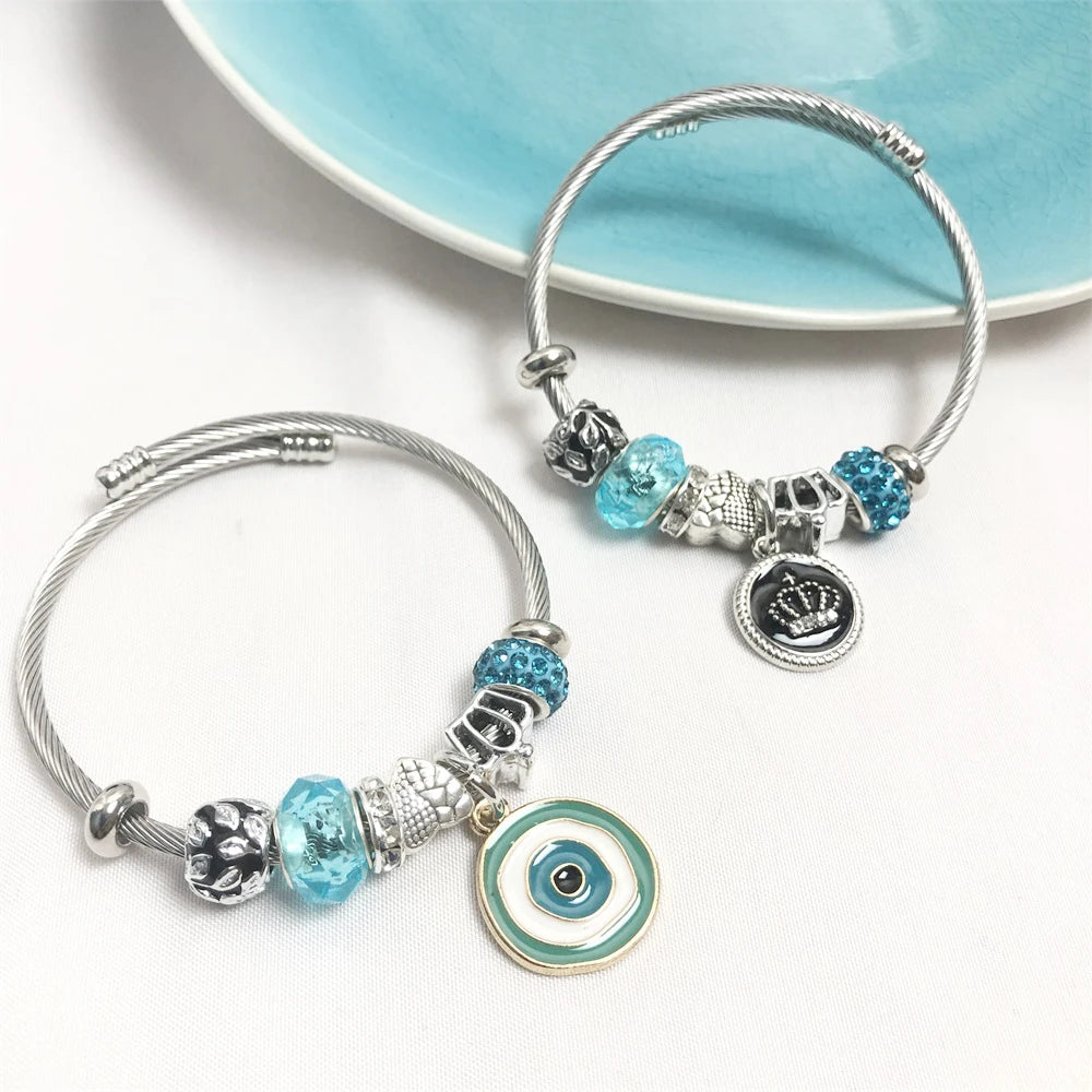 Handmade Women Charm Bangle Beaded Bracelets Pendant Ladies Luxury New Design Bracelet