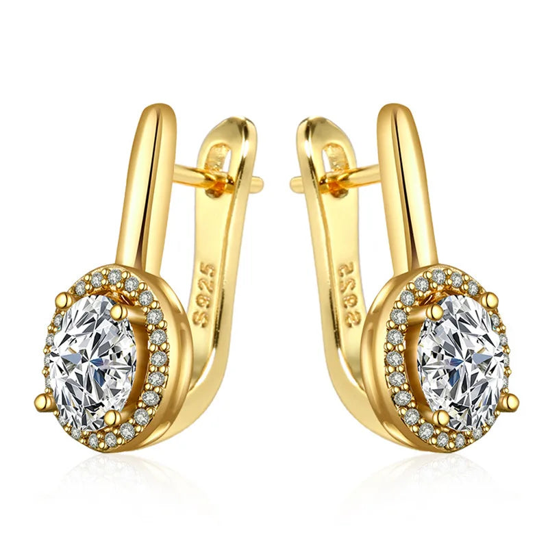 Zircon Earrings Jewelry Fashion Versatile Exquisite Circle Inlaid Zirconia New Hot Selling Earrings Jewelry for Women