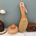 Wholesale Natural Wooden Bristle Bathing Tools Bath Supplier Mushroom Dry Body Brush with Handle Beauty Bath Brushes