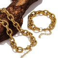IVANDA Hip-Hop Stainless Steel Spiral Thick Chain 13mm Wide Stainless Steel Fashion European American Punk Style Jewelry Set MegaBDM