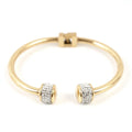 Luxury Stainless Steel Gold Plated Bangle Bracelets for Women Jewelry Bangles Full Clay Cz Rhinestones Open Cuff Bangle