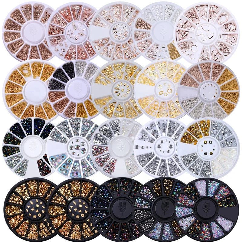 Nail Rhinestone Irregular Beads Mixed Stone Manicuring 3D Nail Art Decoration Geometry Rivet Alloy Nail Crystals Rhinestones