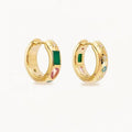 LOZRUNVE Fashion 14k Gold Plated Jewelry Wholesale Star Colored CZ Wide Bold Huggie Hoop Earring
