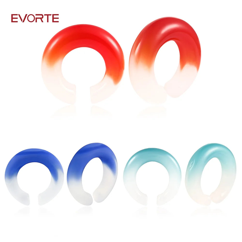 Evorte Handmade Silver Plated Glass Water Drop Ear Plugs Tunnels Ear Gauges Expander Flesh Plug Piercing Body Jewelry Stretchers