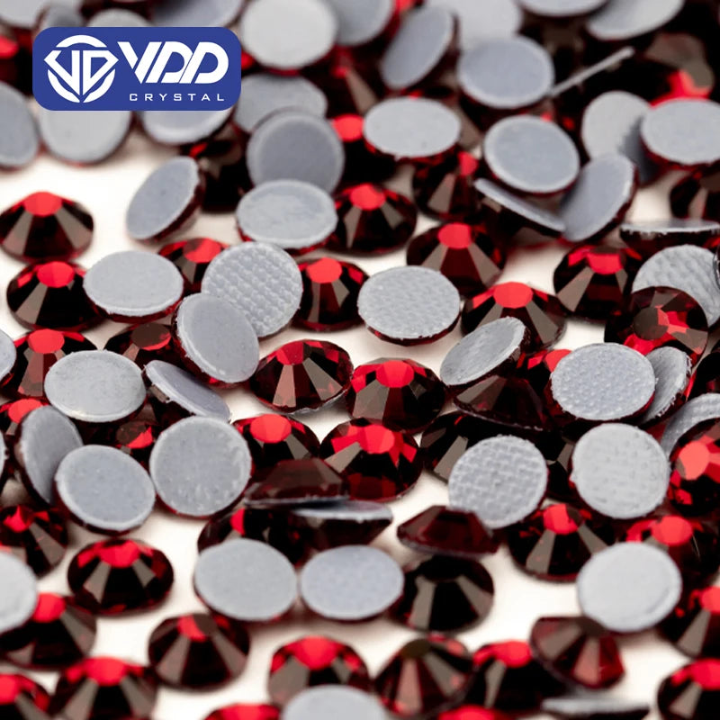 VDD 014 Garnet High Quality Hot-Fix Glass Rhinestone Crystal Flatback Strass Stones for DIY Garment Decoration Wedding Dress