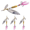 Luya Lure Sequin Metal Willow Leaf 6.7g/6cm Rotating Hand Feather Hook Fishing Gear Simulation Artificial Bait