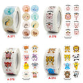 Wholesale 100pcs Cute Funny School 1inch Waterproof Cartoon Anime Roll Stickers for Kids Teacher Encouragement