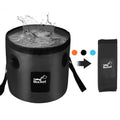 12L  Black Portable Drums Wash Basin Lightweight and Durable Folding Barrel  Foldable Water Container With Handle for Outdoor