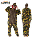 Wholesale Plus Size Thermal Casual Hooded New Fashion Design Camouflage Green Autumn Polar Flannel Cartoon Animal Winter Warm