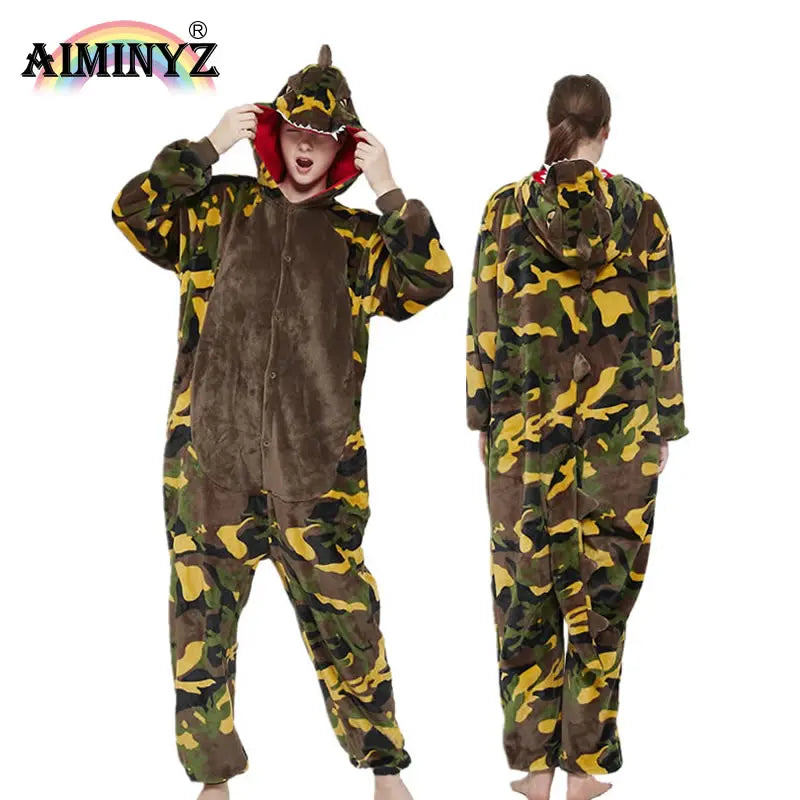 Wholesale Plus Size Thermal Casual Hooded New Fashion Design Camouflage Green Autumn Polar Flannel Cartoon Animal Winter Warm