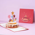 Creative Wedding Anniversary Greeting Card 3D Three-dimensional Birthday Card Handmade Paper Carving Star Cake Card