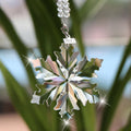 Sparkling K9 Crystal Snowflake Star Ornament Polished Glass Christmas Gift for Decor Hanging Wind Chime with Love Theme Souvenir