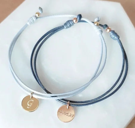 Minimalist Rope Bracelet Personalized Name Stainless Steel Charm Friendship Bracelet Jewelry Women