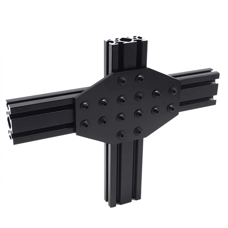 China Manufacturer Cnc  Rohs 6457 6063 T5 10 Series 16 Holes Crossing Aluminum Plate for T Slot 10 Aluminum Profile 10 15 Inches