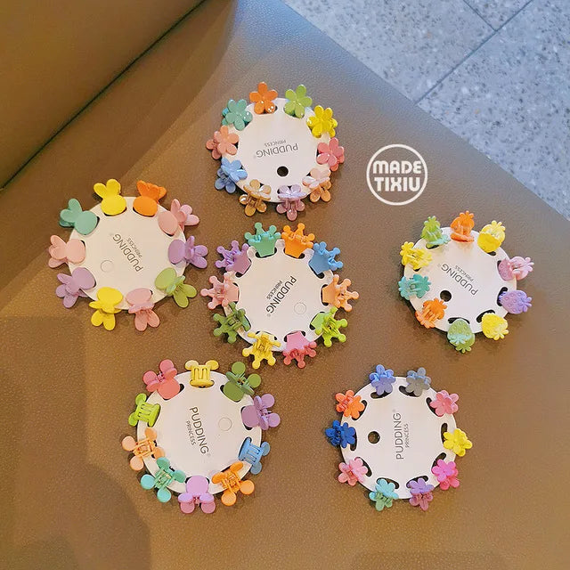 Girls Cute Colorful Hair Clips Flower Star Small Hair Claws Kids Sweet Hairpin Cartoons Fashion Hair Accessories