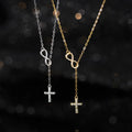 Christmas Fashion Jewelry 925 Sterling Silver Cross Pendant Necklace 18K Gold Plated Clavicle Chain Necklace Jewelry for Women