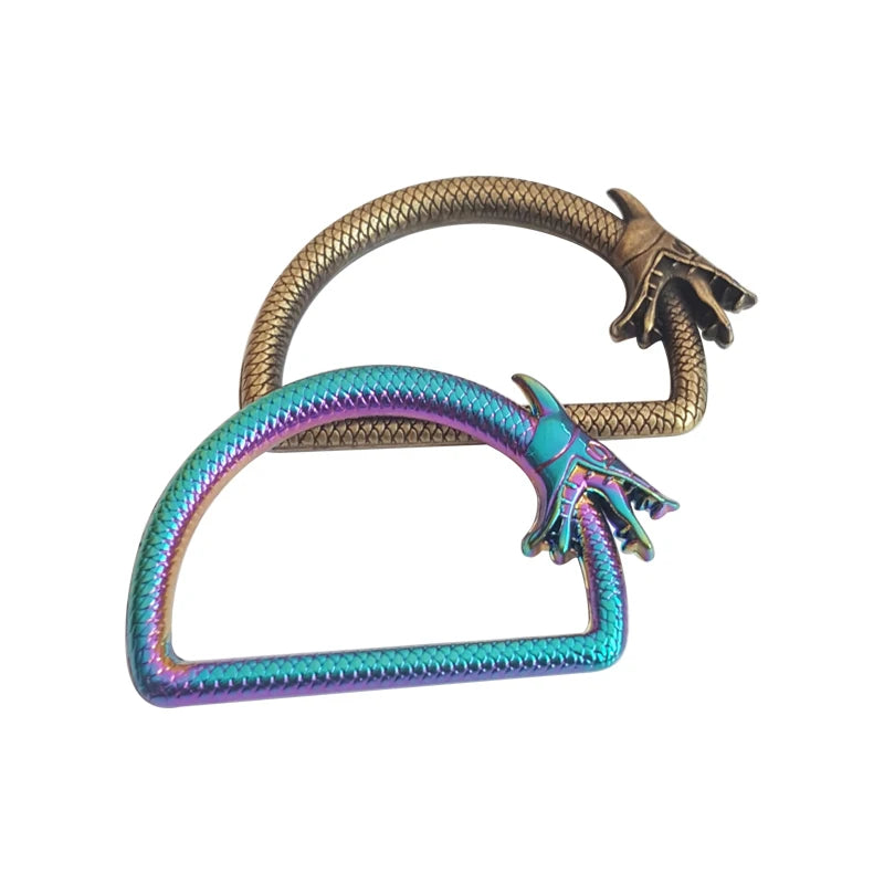 Wholesale Metal D Ring Custom Dragon Pattern Metal Ring Buckle Bag Strap Connector for Handbags Hardware