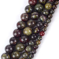 AsVrai U 4/6/8/10/12mm Natural Dragon Blood Stone Beads Round Loose Charms Beads for Jewelry Making Findings DIY Bracelet Crafts