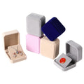 BOXUAN Royal Blue Flannel Velvet Snap Closure Embossed Printing Fashionable Jewelry Boxes Square Packaging for Earrings
