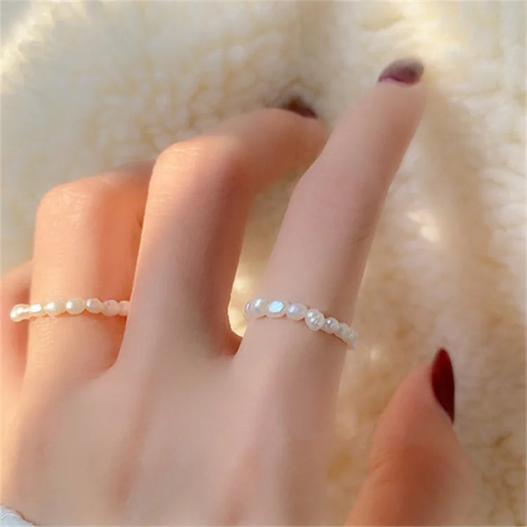 SP 2022 Fashion Trendy Freshwater Women's Jewelry Minimalist Adjustable Ring Pearl for Woman