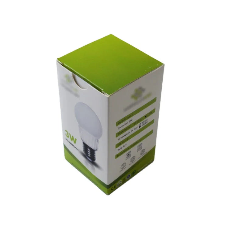 Custom Printing Paper With Tray Buckle Bottom Box Type Light Bulb Box Led Bulb Packaging Box