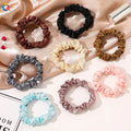 QIYUE Factory Wholesale Cheap Mini Satin Hair Accessories for Women Fashion Freshen Solid Color Satin Mini Scrunchies