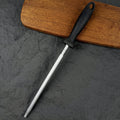 Carbon Steel Rod with Handle Knife Sharpener Kitchen Sharpening Stick Premium Knife Sharpener Rod for All Knives
