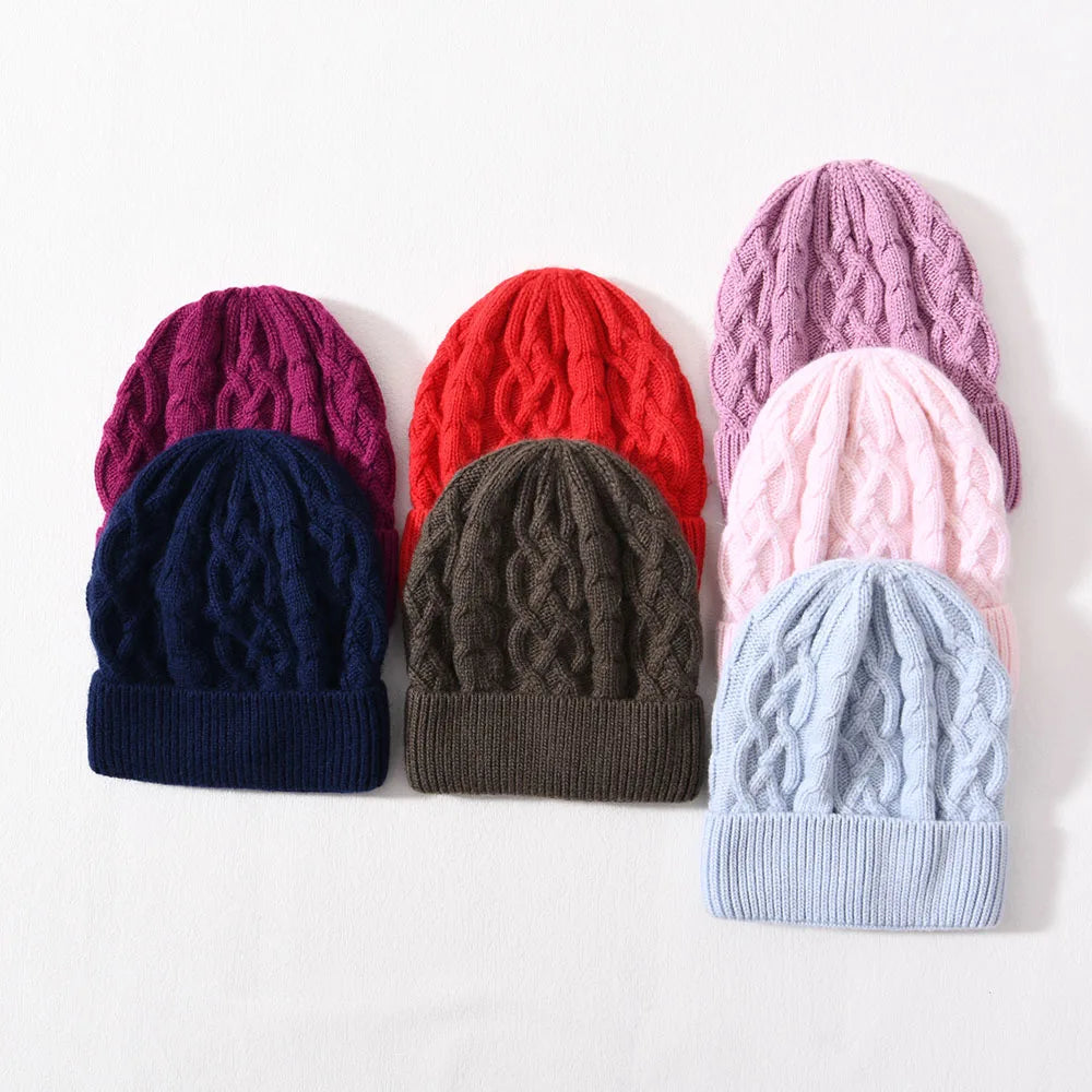 Jxwatcher Thick Cuffed Beanie Hat Custom Cashmere Wool Knit Hat Outdoor Keep Warm Women Adults Beanies Ribbed