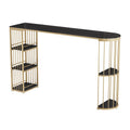 Cheap Modern Metal Black and Gold Faux Marble Top Bar Table and Chair for Home Bar & Hotel Use