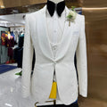 Men's White Formal Tuxedo Jacket with Shawl Lapel Single-Breasted Zipper Fly Pants Plus Size for Weddings Proms Groom Suits
