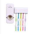 Automatic Toothpaste Dispenser Wall Mount Toothbrush Holder Storage Rack Sticky Suction Hook Bathroom Accessories