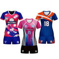 Customized Sublimation Volleyball Team Uniforms pink and Purple Volleyball Uniforms Custom Unisex Volleyball Jersey