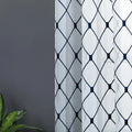 XinLan Modern Geometric Embroidery Tulle Curtains Living Room Bedroom Hotel Window Custom Curtains