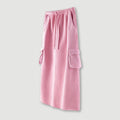 Women's 355gms High Waist Casual Sweatshirt Set Lace Custom Logo Half Skirt Back Slit Classic Casual Knit Long Skirt D47
