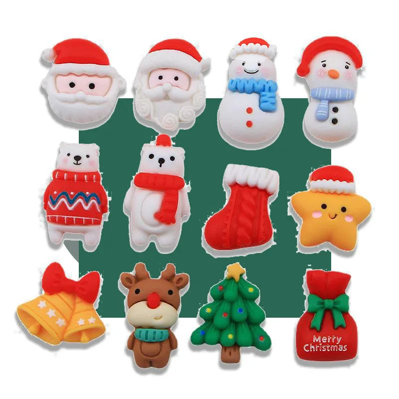 Lovely Christmas Series Resin Elk Bell Pendant Handmade Discovery Jewelry DIY Earring Necklace Accessories for Phone Case